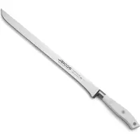 Arcos Couteau à jambon Riviera Blanc 231124 en acier au nitrum, avec mangue en polyoxyméthylène et une lame de 30 cm dans un coffret.