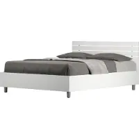 Ityhome Lit Double Français Avec Conteneur Tête De Lit Droite 140X190 Avec Lattes Ankel En Frêne Blanc
