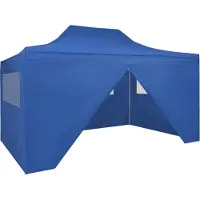 Syfax Tente pliable avec 4 parois latérales 3 x 4,5 m Bleu