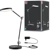 Paulmann Lampe de Table , Numis, dimmable, Noir, Bureau / espaces de travail, Métal, Moderne