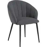 Ebuy24 Daniella chaise de salle à manger avec accoudoirs tissu gris.