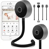 Lionelo Babyphone Babyline Smart Camera Moniteur Wi-Fi, application mobile, détection de mouvements et de bruits, visibilité dans l'obscurité, communication bidirectionnelle Noir