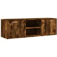 Syfax Meuble TV chêne fumé 120x34x37 cm bois d'ingénierie