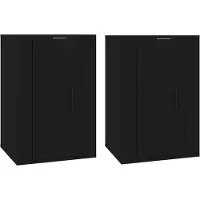 Syfax Meubles TV muraux 2 pcs Noir 40x34,5x60 cm