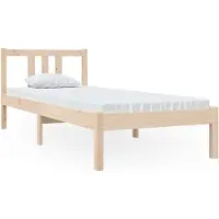 Syfax Cadre de lit sans matelas bois massif 75x190 cm