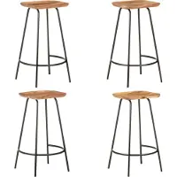 Syfax Tabourets de bar lot de 4 bois d'acacia solide