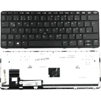 T-ProTek Clavier - couleur : noir - avec cadre - avec stick souris - avec éclairage Clavier allemand compatible avec HP EliteBook 720 G1
