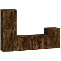 vidaXL Ensemble de meubles TV 4 pièces chêne fumé bois composite