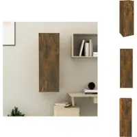 vidaXL Armoire TV chêne fumé 30,5x30x90 cm Bois composite - Meuble TV