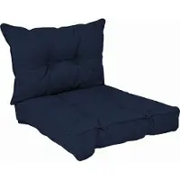 Pokar Coussin d'assise Lounge Coussin d'assise pour chaise, Couleur:Bleu foncé, Taille:Set de 2 (40x40 + 50x40)