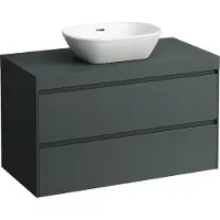 Laufen LANI Plan de lavabo gris trafic incl. meuble sous-lavabo, 1 découpe au centre, 985x495x580mm, H4055611122661