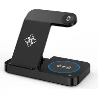 INF Chargeur sans fil pliable 4-en-1 pour téléphone, Airpods, Apple Watch Le noir