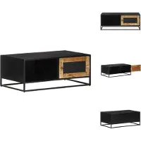 vidaXL Table basse 90x50x35 cm Bois de manguier brut - Tables basses