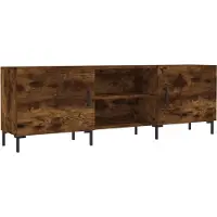 Syfax Meuble TV chêne fumé 150x30x50 cm bois d'ingénierie