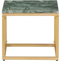 vidaXL Table basse Vert 40x40x35 cm Pierre véritable et texture marbre