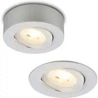 Briloner Desi 2 en 1 LED spot et spot encastrable en saillie, 2 en 1 LED spot et spot encastrable en saillie, orientable, plat, lumière blanche chaude, chrome mat, Ø9 x 3 cm