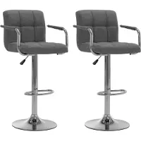 Prolenta Maison Exclusive - Lot de 2 tabourets de bar en tissu gris clair