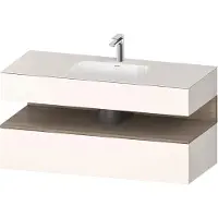 Duravit Collection One lavabo à encastrer avec meuble sous-vasque en console, 1200x550x600mm, niche en chêne terra, QA4787035840000