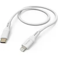 Hama Câble de charge "Flexible", USB-C - Lightning, 1,5 m, silicone, blanc
