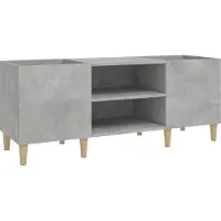 Syfax Armoire à disques gris béton 121x38x48 cm bois d'ingénierie