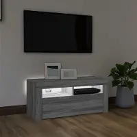 Prolenta Maison Exclusive - Meuble TV avec éclairage LED Gris Sonoma 90x35x40 cm