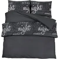 vidaXL Ensemble de literie noir 225x220 cm coton