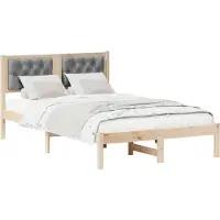 Syfax Cadre de lit Gris clair 120 x 200 cm Pin massif