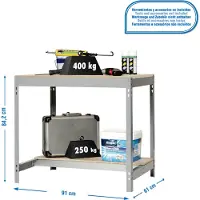 Simonwork (bancos De Trabajo) Bt0 Metal Shelf 842x910x610 Mm Argenté