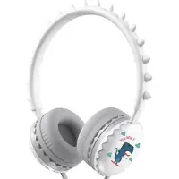 EKO , Casque pour enfants avec câble 3.5mm Dino Edition, Blanc