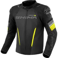 SHIMA Solid 2.0 Imperméable Noir Jaune Blouson Textile Taille 3XL