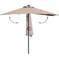 Syfax Parasol de jardin Taupe 294 x 150 x 223 cm Polyester et Acier
