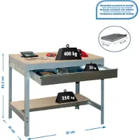 Simon Rack Etabli Simonwork Bt0 Box 900 Gris/bois Gris/bois 842x910x610 -