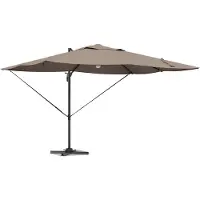Syfax Parasol Taupe 351 x 250 x 253 cm Polyester et Aluminium