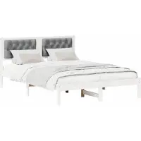Syfax Cadre de lit Gris clair 140 x 190 cm Pin massif
