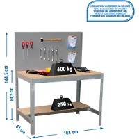 Simonwork (bancos De Trabajo) Bt2 Metal Shelf 1445x1510x610 Mm Marron