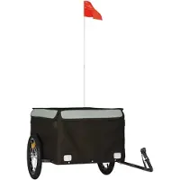 Syfax Remorque de vélo noir et gris 45 kg fer