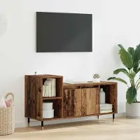 Prolenta Maison Exclusive - Meuble TV, dimensions 100 x 35 x 55 cm, fabriqué en bois massif et en panneaux de particules