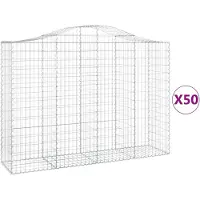 vidaXL Gabions avec arc surélevé 50pcs 200x50x140/160cm Fer galvanisé