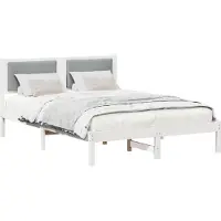 Syfax Cadre de lit Gris clair 160 x 200 cm Pin massif