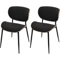 Mendler Lot de 2 chaises de salle à manger HWC-O45, bois courbé, tissu (370 g/m²) certifié Oeko-Tex MVG naturel, gris foncé