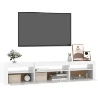 Sonstiges Meuble TV avec lumières LED Blanc 195x35x40 cm
