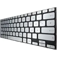 T-ProTek Clavier argenté DEUTSCHLAND avec éclairage compatible avec Asus VivoBook 14 X415JF