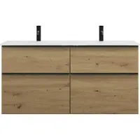 Burgbad Eqio double lavabo en verre avec meuble sous-lavabo, largeur 1220mm, SEYY122F5662A0070G0252