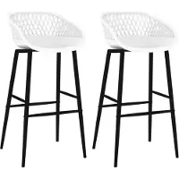 Syfax Chaises de bar lot de 2 blanc