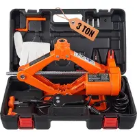 Vevor Cric Losange 3 T 12 V DC Cric Électrique à Ciseaux Levée 130-370 mm 170-420 mm Cric de Levage Auto avec Manivelle Coffret Kit de Réparation Voiture Dépannage Routière pour SUV Berline Pick-up