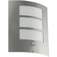 Eglo Applique murale extérieure City avec détecteur de mouvement 60 W argent 88142