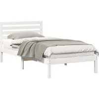 Syfax Cadre de lit avec tête de lit Blanc 100 x 200 cm Pin massif