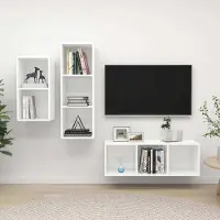 Prolenta Maison Exclusive - Ensemble de meuble TV 3 pcs Blanc Bois d'ingénierie