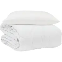 vidaXL Couverture d'été avec oreiller 2 pcs Blanc Microfibre