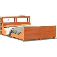 vidaXL Lit en bois massif sans matelas pin brun cireux 120x190 cm